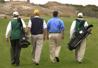 Walking caddies at Ocean Course